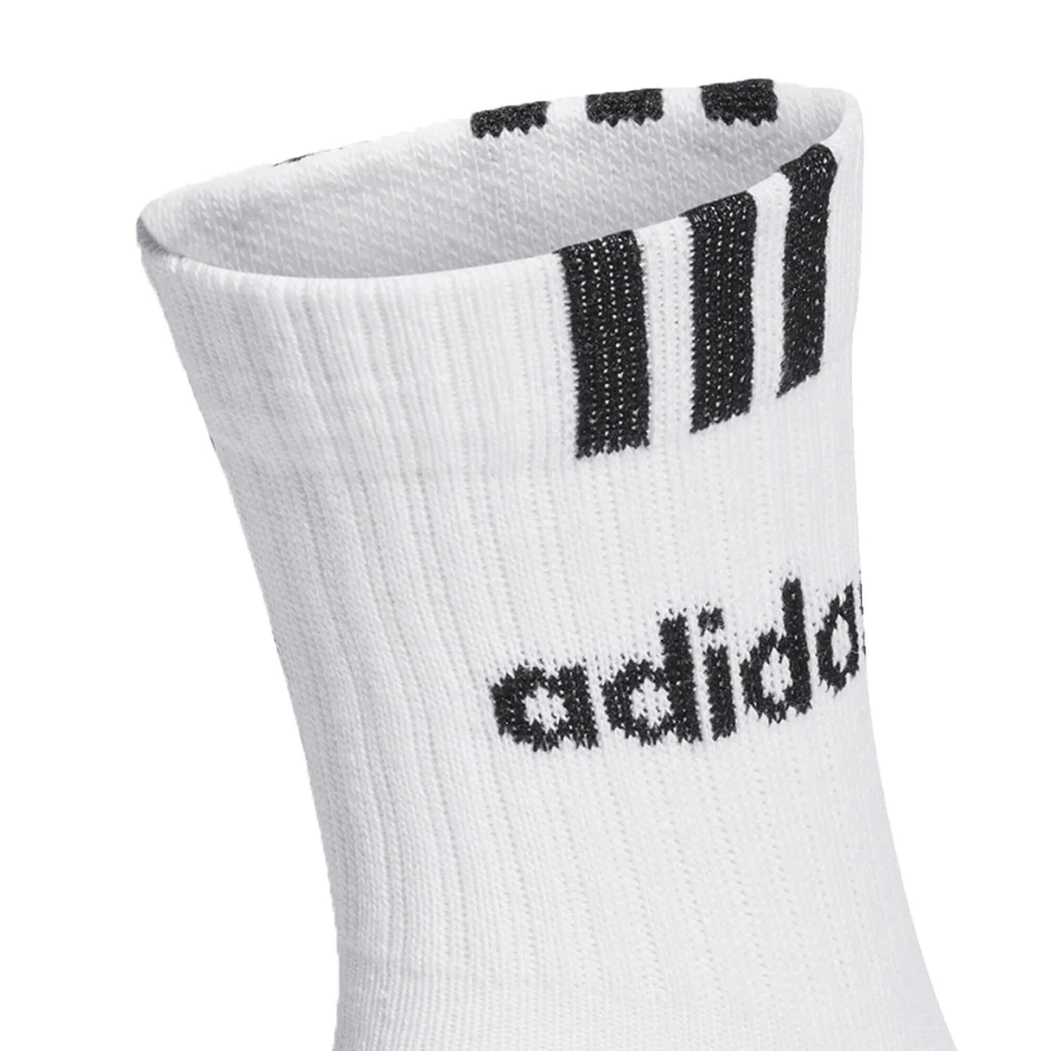 Мужские носки с принтом 3-Streifen Linear Half-Crew Cushioned Socken Adidas, Weiß / Schwarz — фото 3