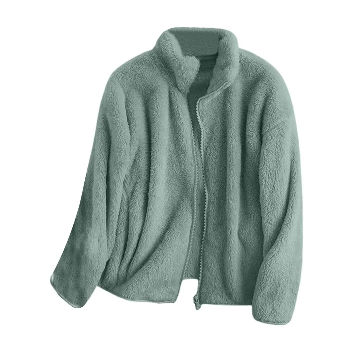 Женская куртка с флисом и капюшоном, с принтом, Winter Fleece Hooded Jackets, L07-Verde — фото 4