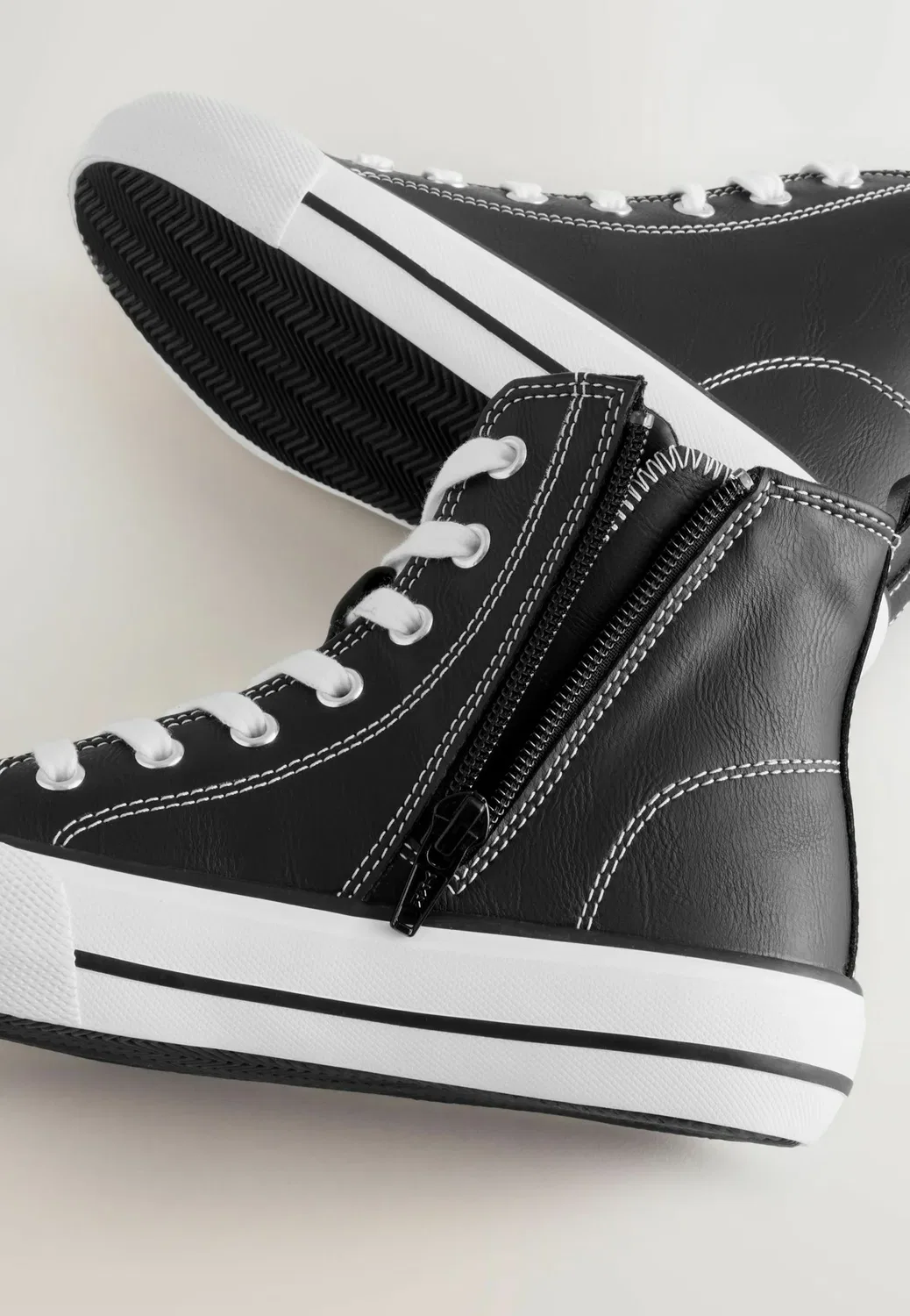 Высокие кроссовки Next, Black Faux Leather — фото 4