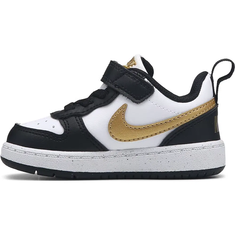 Детские низкие кроссовки Court Borough 2 Nike, Black/Gold — фото 3