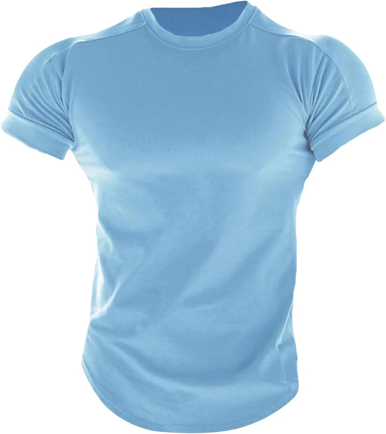 Мужская облегающая футболка с коротким рукавом для бодибилдинга, Light Blue