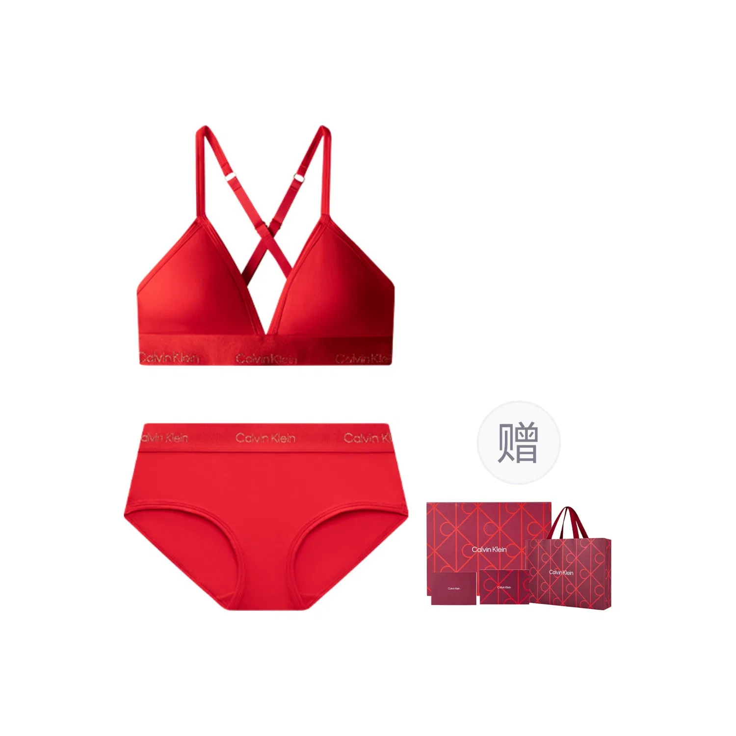 Женский комплект нижнего белья в подарочной коробке Calvin Klein, Xat-Carmine — фото 3