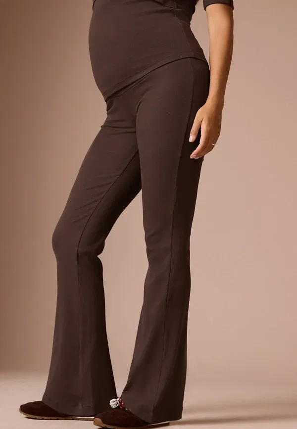 Леггинсы хлопковые Maternity flare leggings Next, chocolate brown, коричневый/шоколадный — фото 3