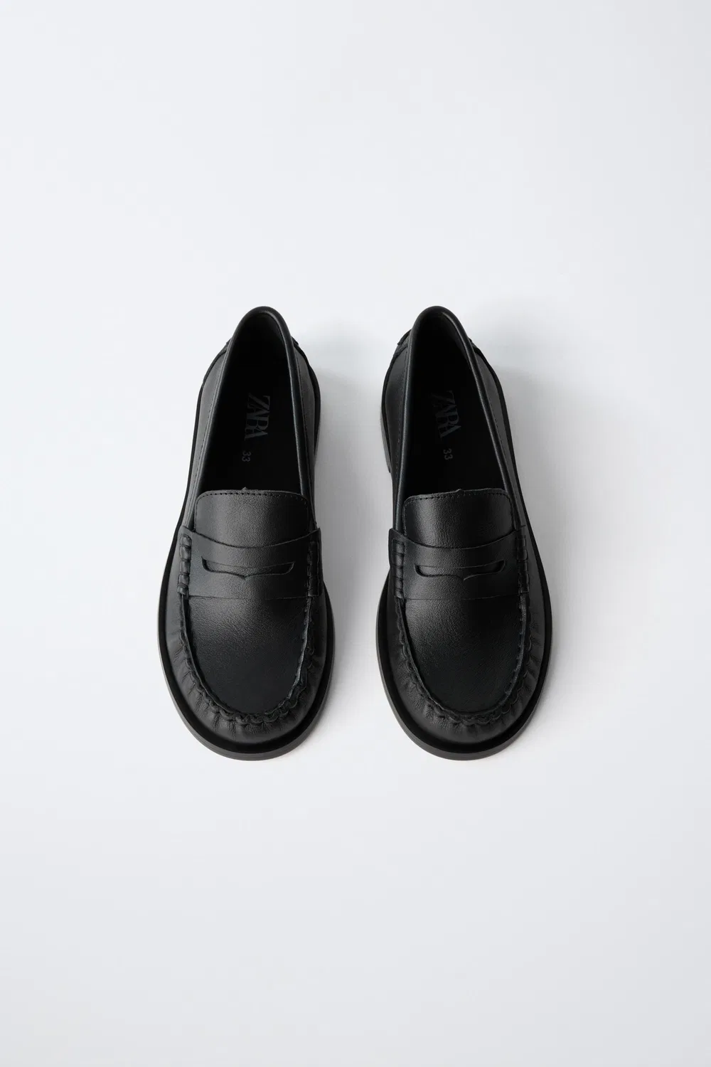 КОЖАНЫЕ ЛОФЕРЫ ZARA, Black — фото 4