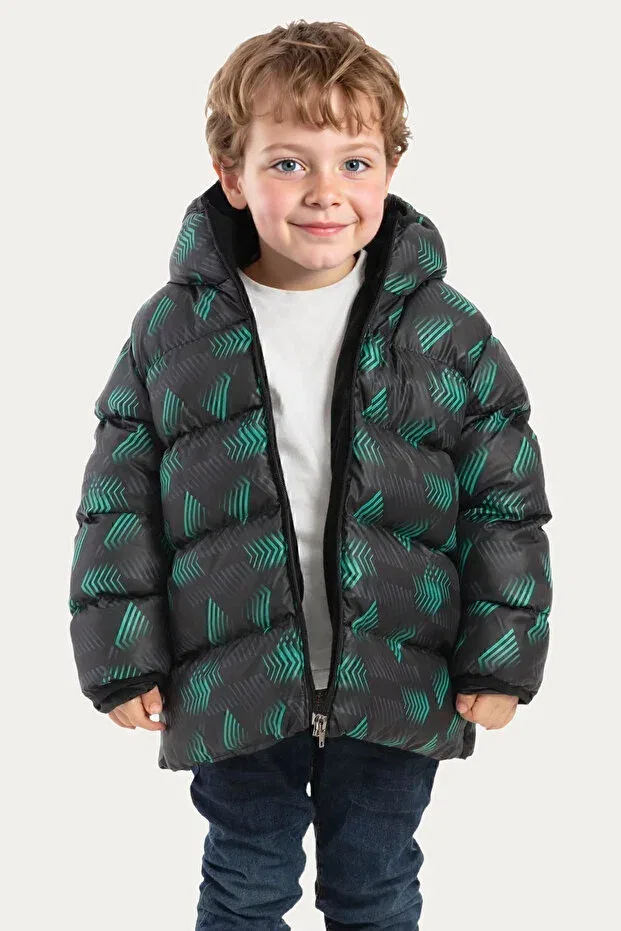 Детское зимнее пальто для мальчиков с капюшоном Riverstorm, Green Black