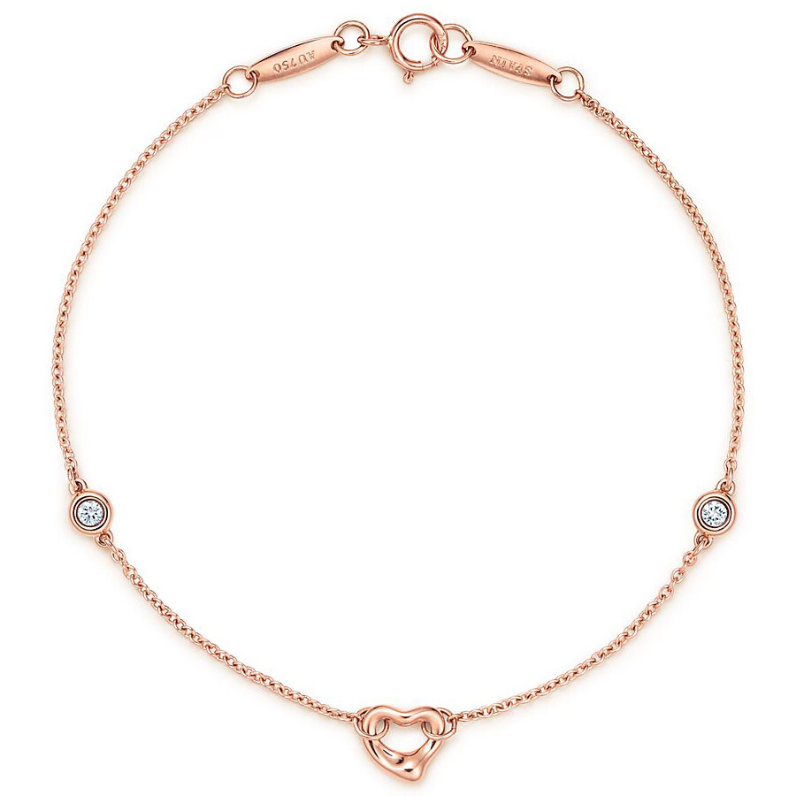 

Браслет Tiffany & Co. Elsa Peretti Diamonds by the Yard Open Heart, розовое золото