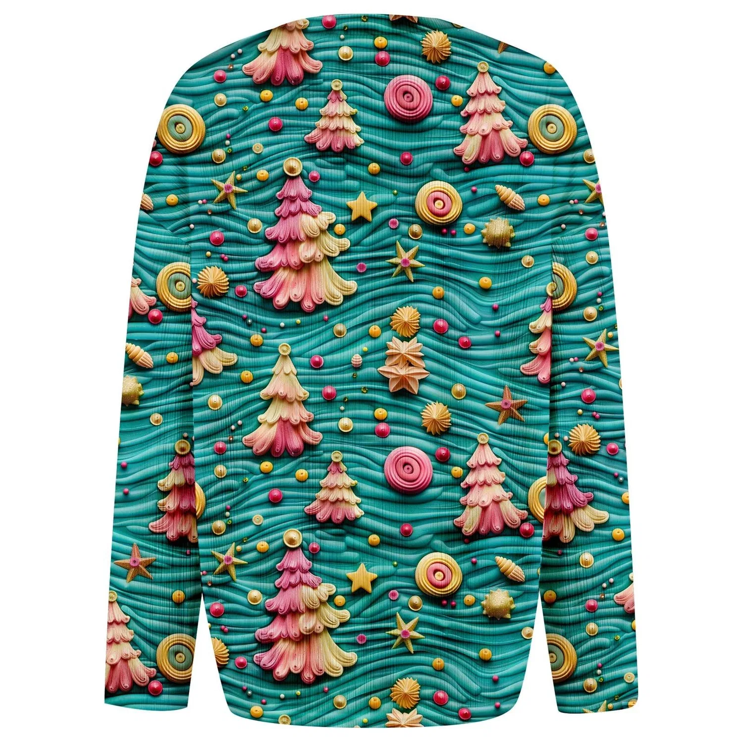 Женский кардиган с принтом Elegante cardigan casual con stampa e abbottonatura, Verde #6 — фото 4