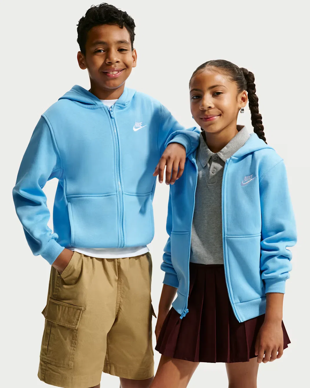 Толстовка на молнии для детей постарше Nike Sportswear Club Fleece, Football Blue/White