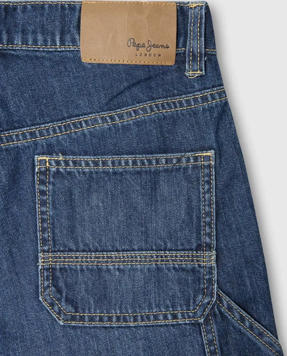 Детские шорты для мальчиков свободного кроя Carpenter Pepe Jeans, Azul Índigo — фото 4