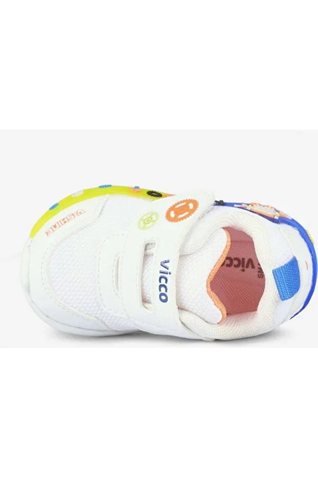 Детские кроссовки для девочек с липучкой Feti lighted white casual shoes Vicco, White — фото 2