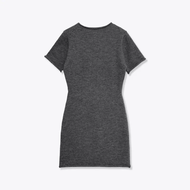 Женское платье-комбинация с круглым вырезом Generic, Grey — фото 3