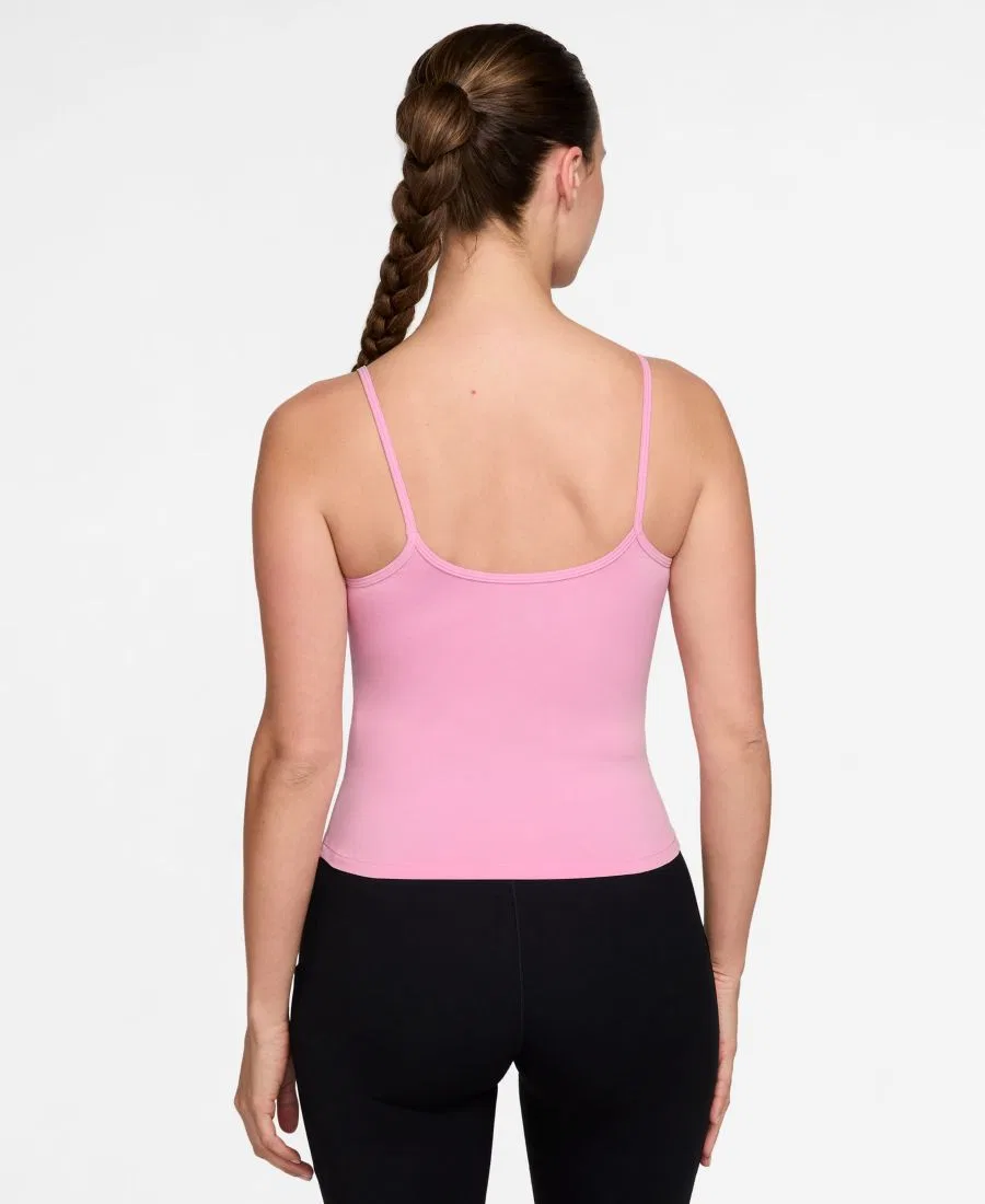 Топ-майка Nike One Fitted Dri-FIT с круглым вырезом, без рукавов, Pink Rise/White — фото 3