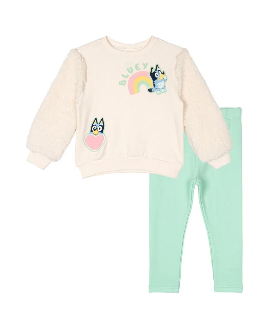 Комплект из свитшота и джоггеров Bluey, Cream Mint Bluey