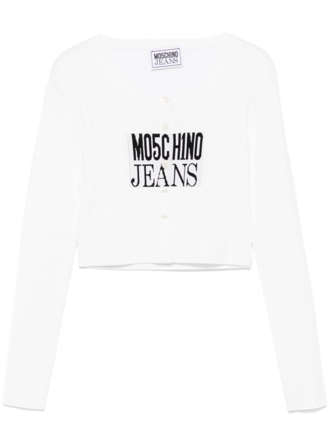 

MOSCHINO JEANS кардиган с жаккардовым логотипом, белый