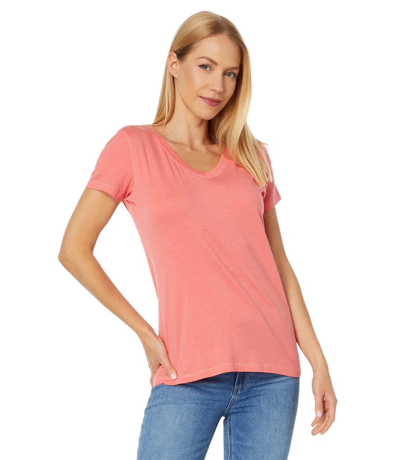 Женская футболка с коротким рукавом и V-образным вырезом U.S. POLO ASSN., Sugar Coral