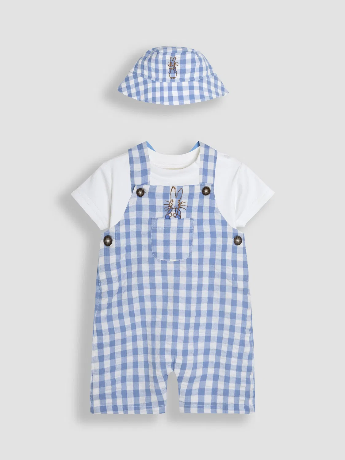 Комбинезон с боди и панамой Peter Rabbit Jojo Maman Bébé, голубой