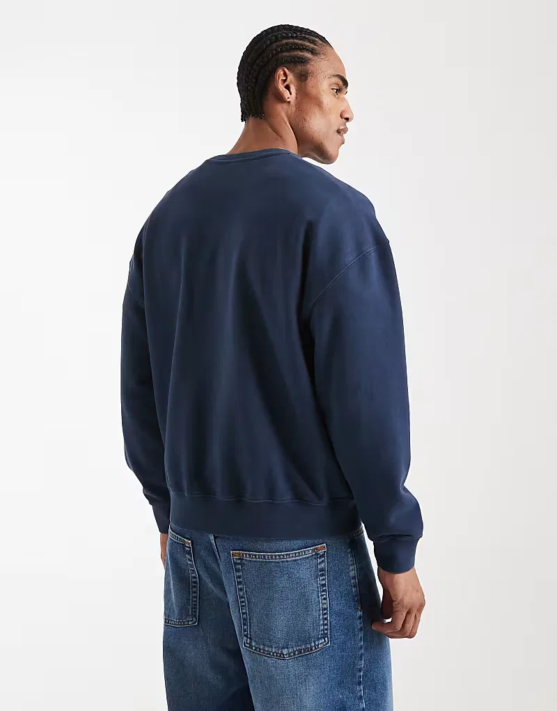 Толстовка Levi's с вышитым логотипом, свободного кроя, темно-синий — фото 3