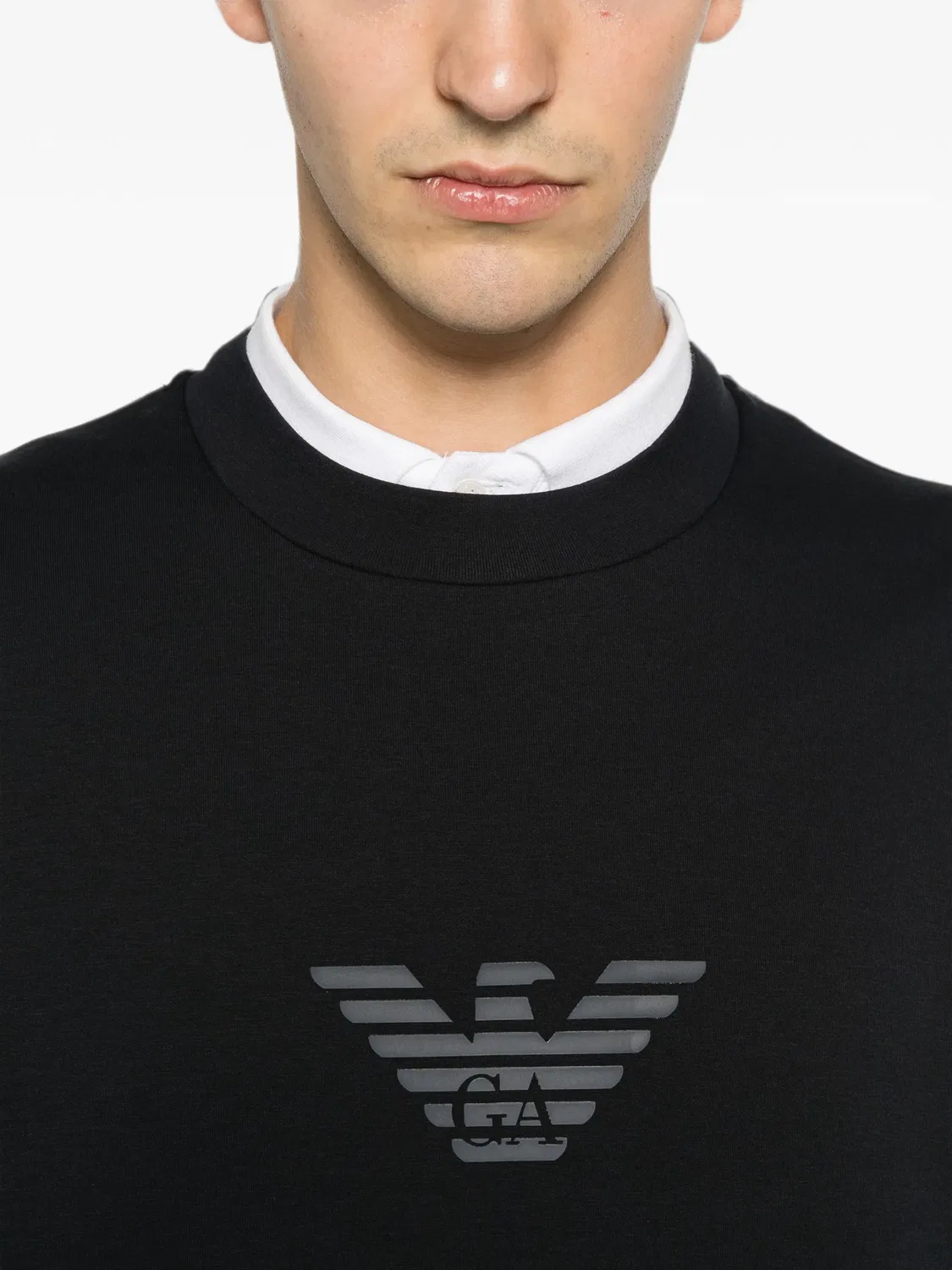Emporio Armani Свитер с логотипом - синий — фото 2