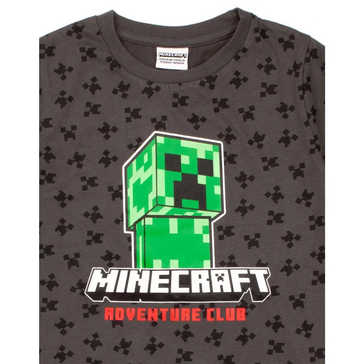Детская футболка с принтом Creeper Minecraft, Grey — фото 2