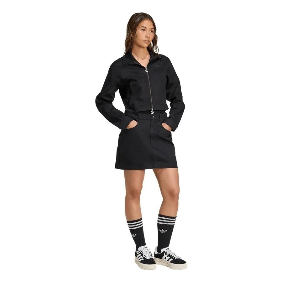 Женская куртка-кроп с длинным рукавом Firebird adidas, Черный — фото 4