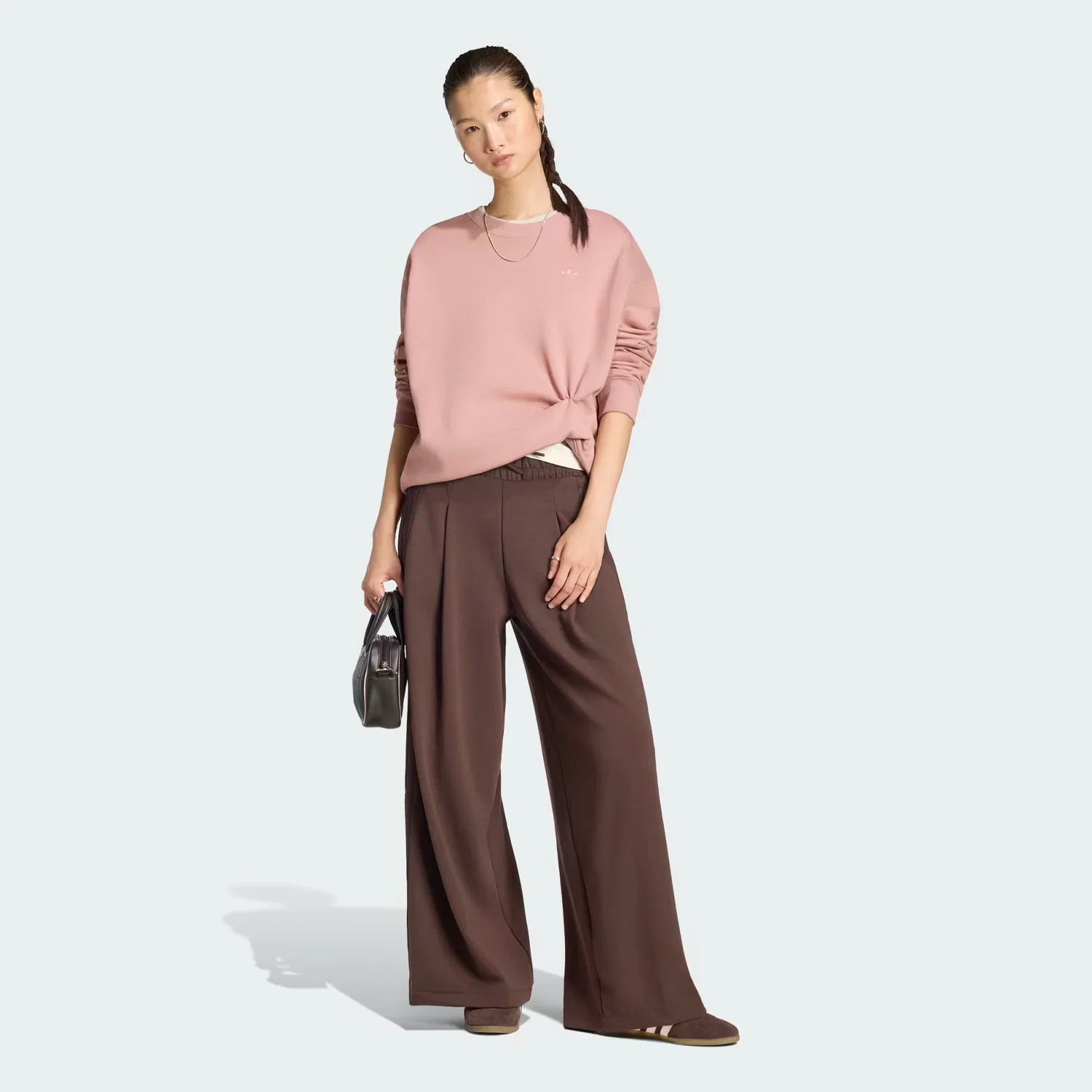 Женские брюки широкого кроя Wide Leg Pants Adidas Originals, Aurora Coffee — фото 3