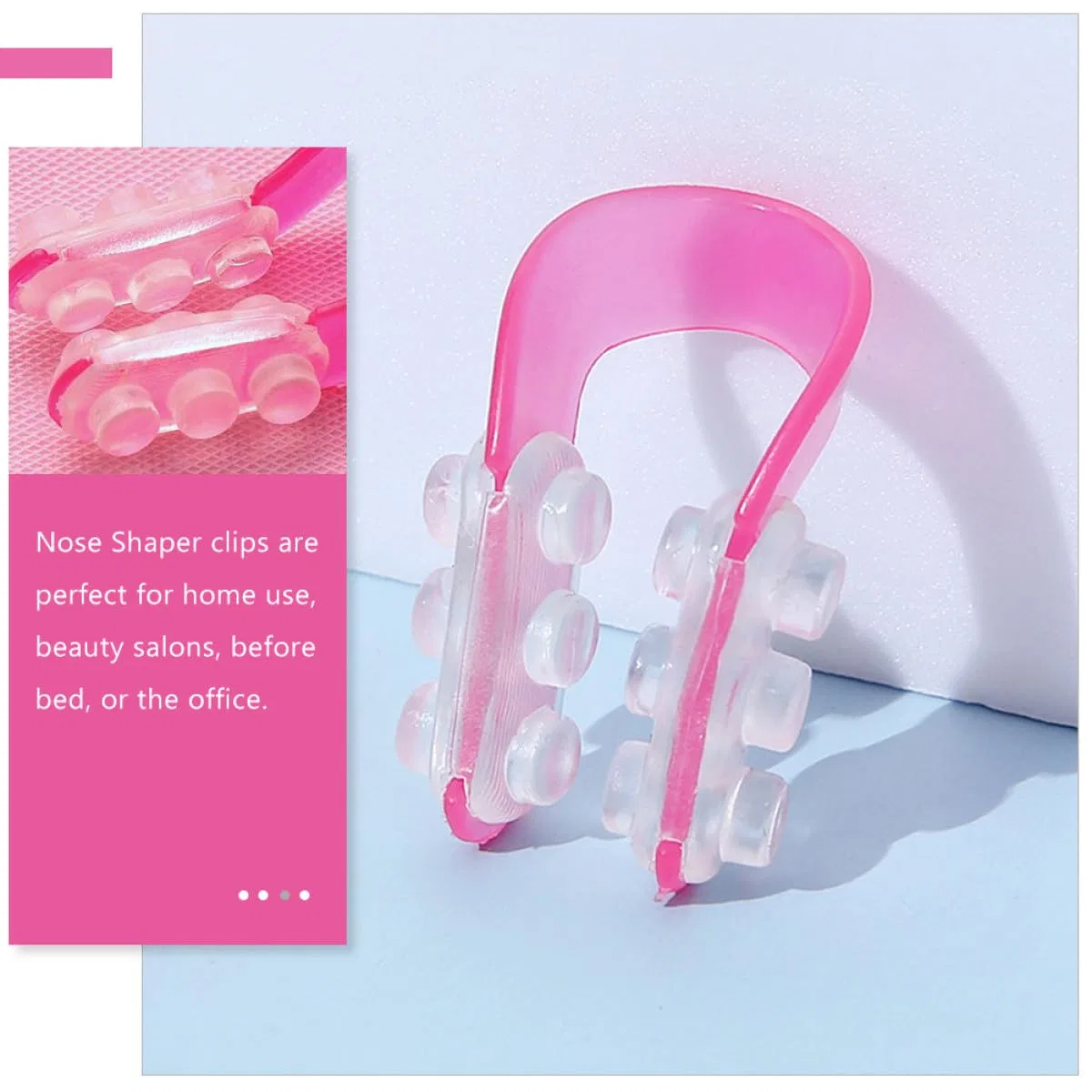Набор для коррекции носа, 10 шт, SEWACC, 4.2 x 2.9 x 2 см, Розовый — фото 4