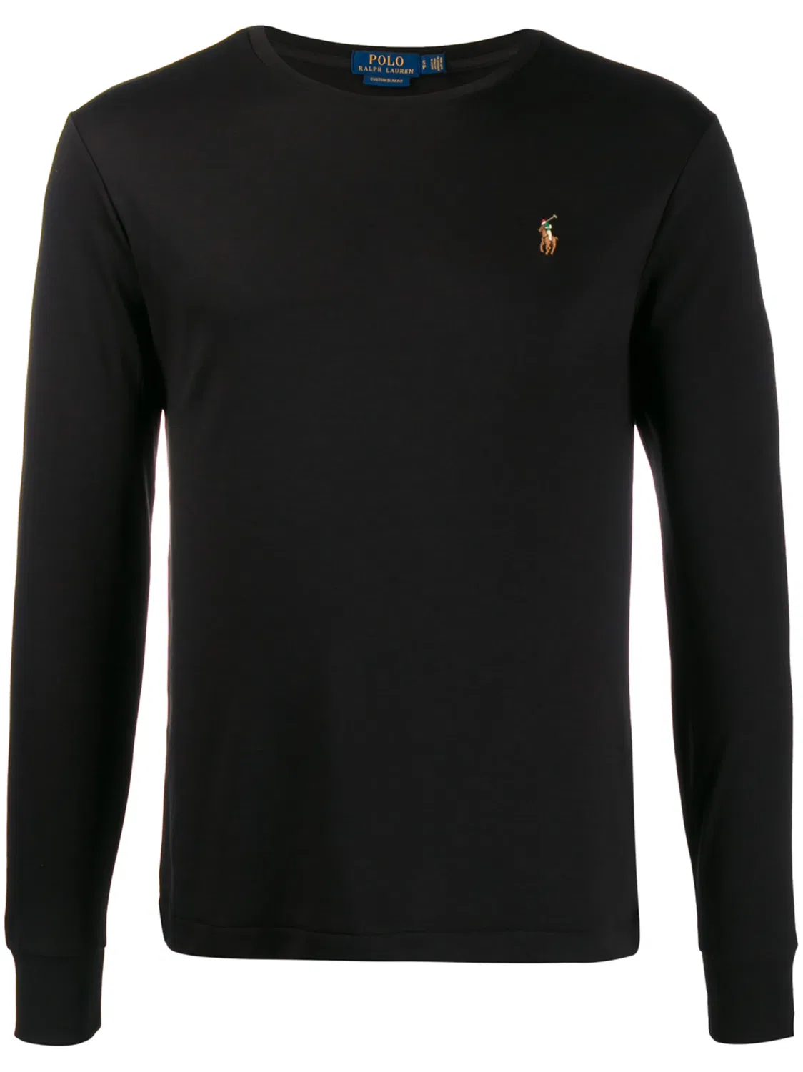 Футболка с вышитым логотипом и длинными рукавами Polo Ralph Lauren, черный
