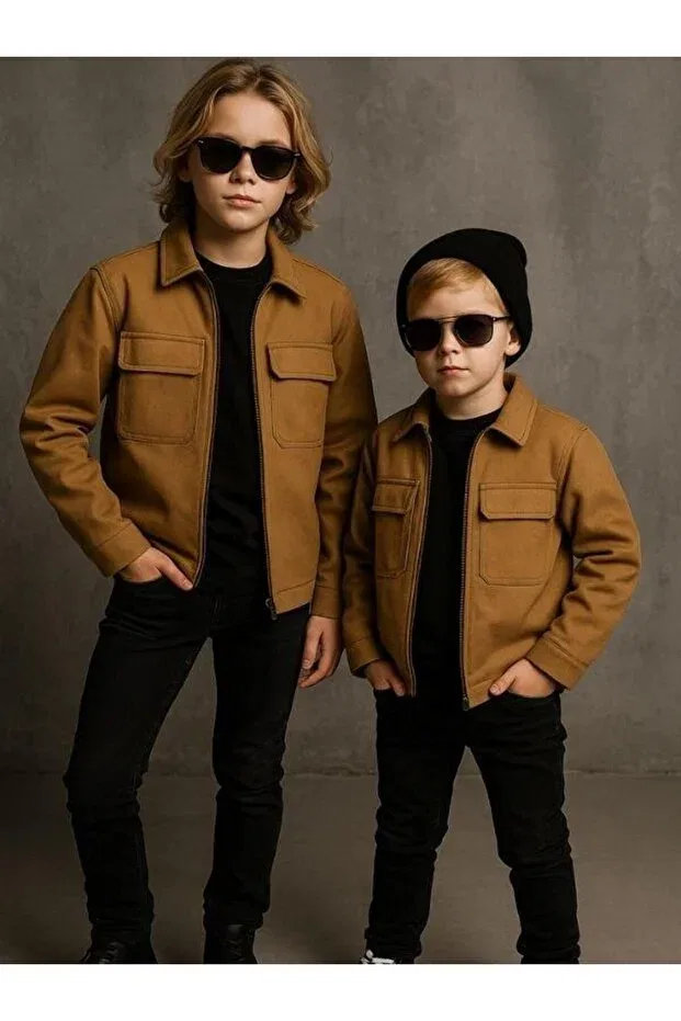 Детская куртка для девочек с длинным рукавом Zekids, Beige — фото 2