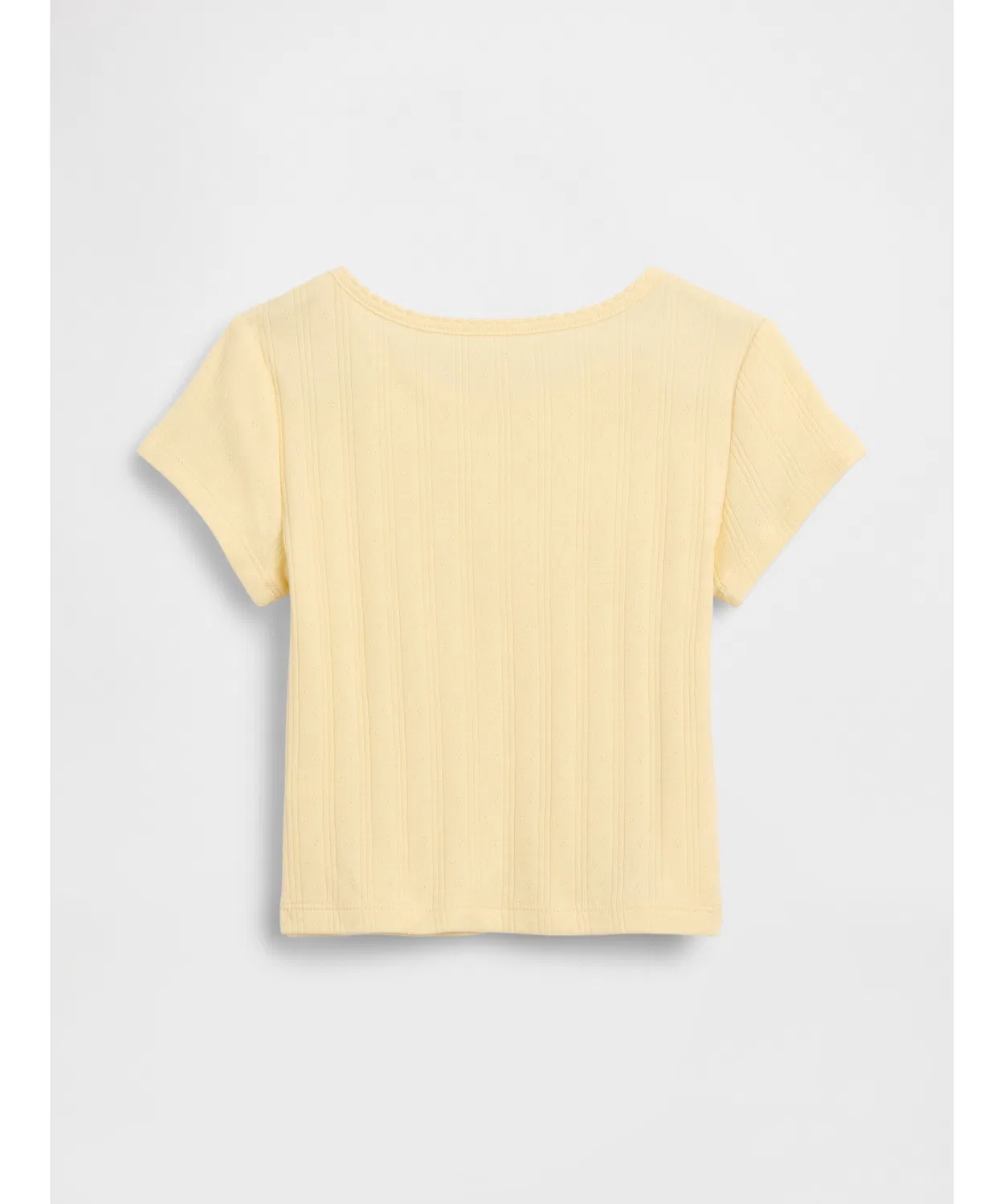 Детская футболка из риба с принтом Pointelle Rib T-Shirt GAP, Желтая — фото 3