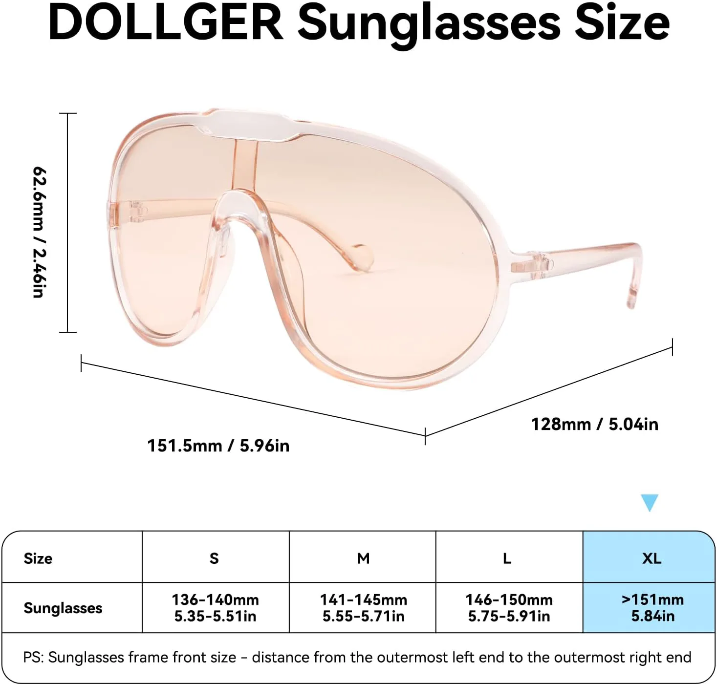 

Солнцезащитные очки Dollger Oversized One Piece для женщин и мужчин, модные, с обтекаемой формой и защитой от УФ-излучения UV400, 2 Packs: Champagne+yellow