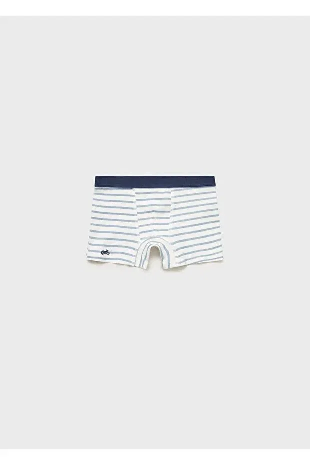 Детский комплект боксеров для мальчиков с принтом Mango Kids, Sky Blue — фото 2