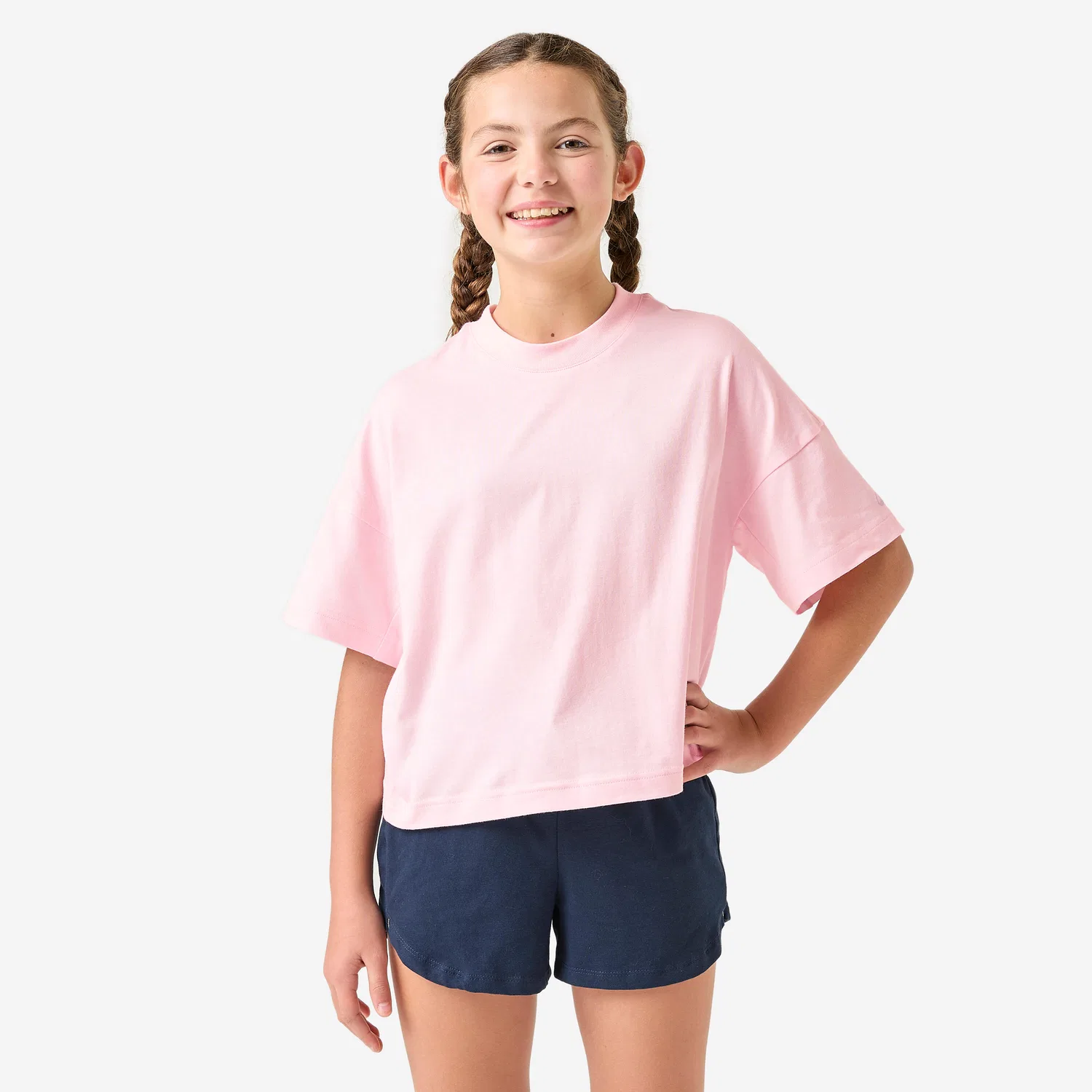 Детская футболка для девочек оверсайз Decathlon, Blasses Bonbonrosa