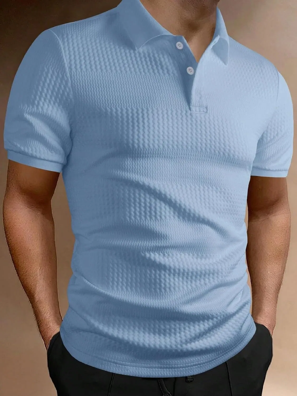 Мужская хлопковая футболка с коротким рукавом, Baby Blue — фото 2