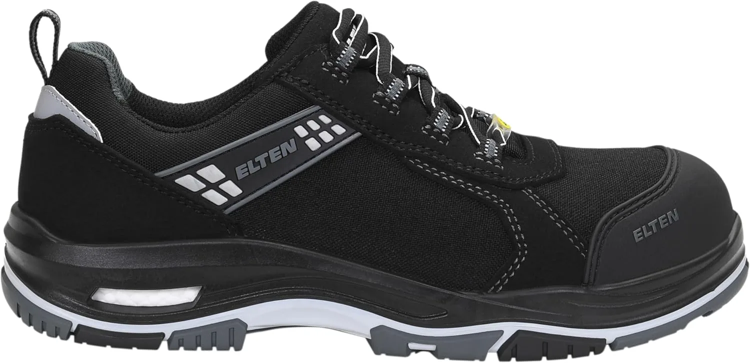 Мужские защитные ботинки ELTEN Ian XXTP Pro Gray Low ESD S3S с текстильным и пластиковым носком, легкие, классического дизайна, черный — фото 2