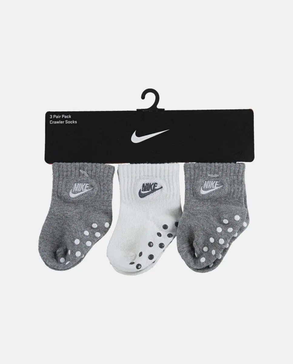 Детские носки для девочек хлопковые набор 3 пары Nike, Gris — фото 3