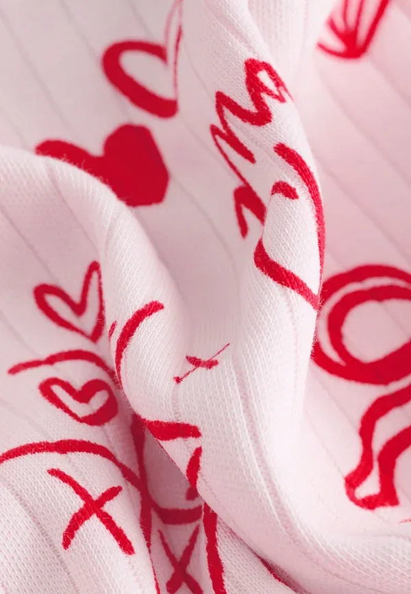 Пижамный комплект хлопок Snuggle Set Next, Red/Pink Valentines, красный/розовый — фото 3