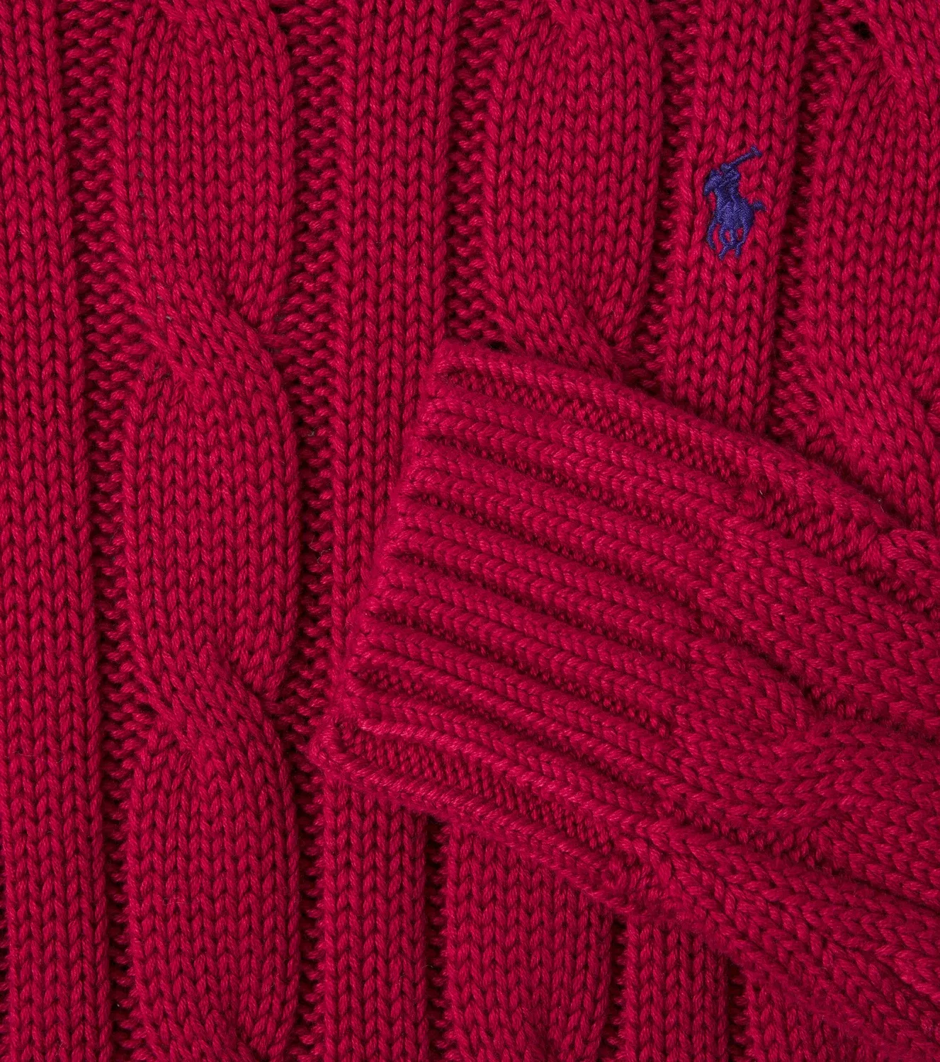 Свитшот с узором косы Polo Ralph Lauren Kids, красный — фото 2