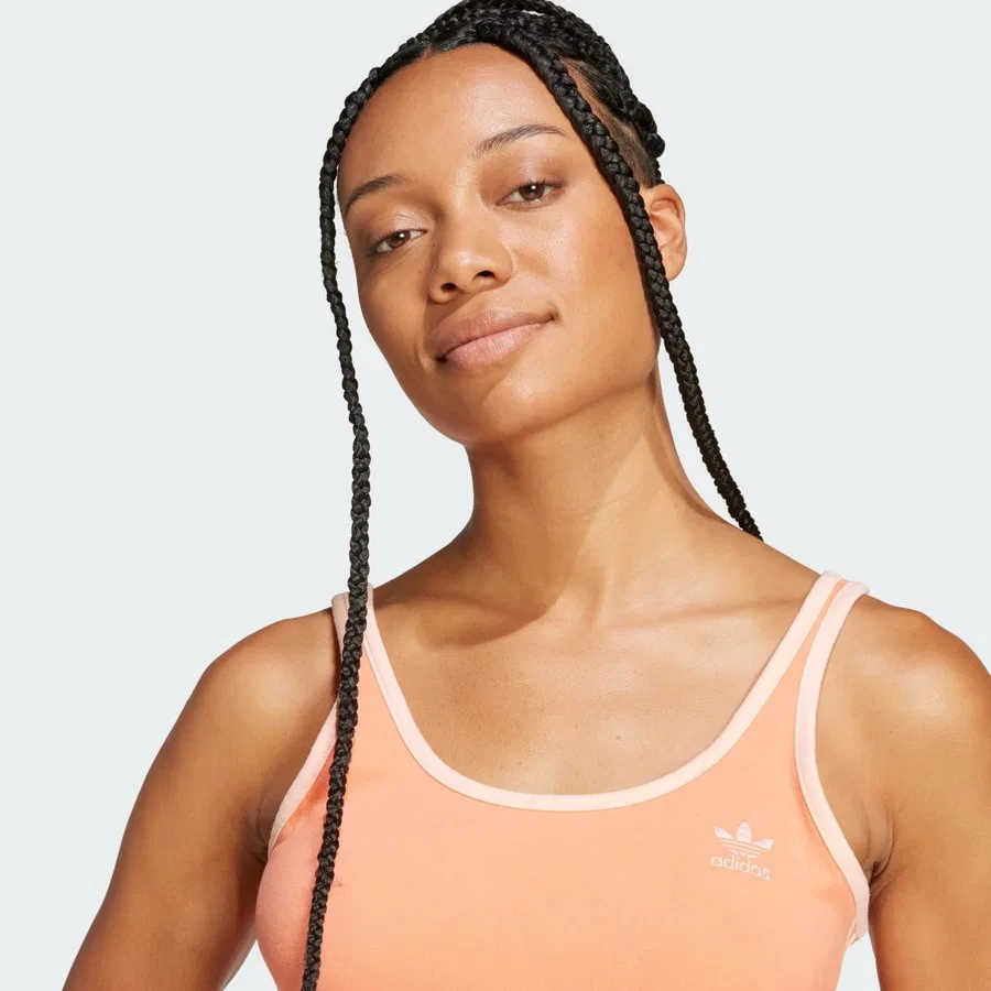 Спортивный топ-бюстье с 3 полосами Originals Adicolor 3-Stripes Bra Top adidas, Оранжевый — фото 4