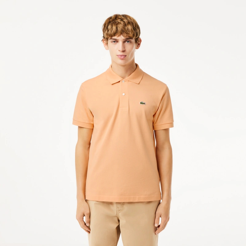 Поло Lacoste Logo-Patched Short-Sleeve, оранжевый — фото 4