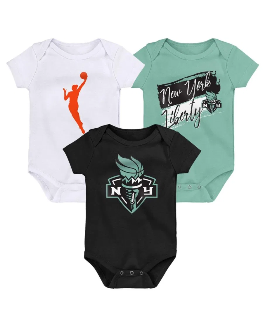 Комплект детских боди с принтом New York Liberty Destiny Outerstuff, Black