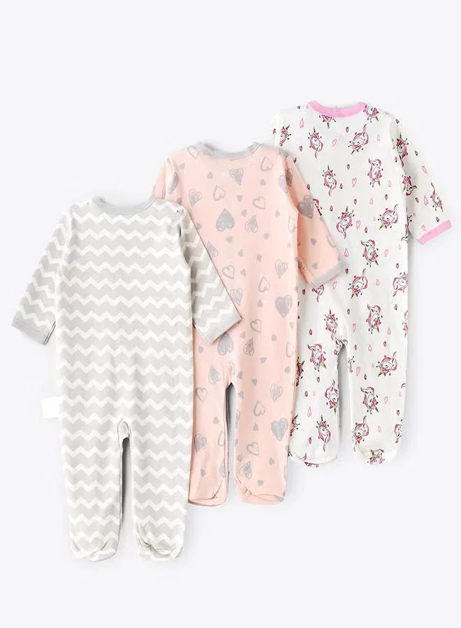 Боди-комбинезон с принтом комплект из 3 штук Babyqlo, разноцветный — фото 3