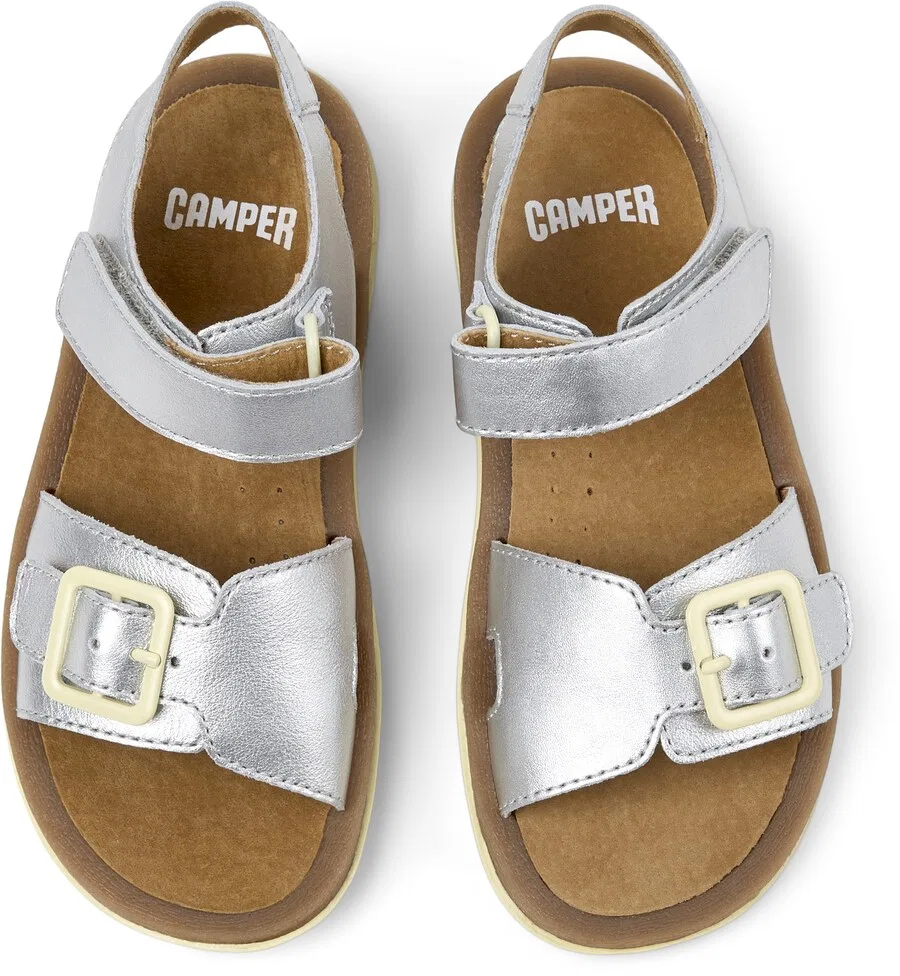 Сандалии CAMPER 'Bicho Kids' серебристого цвета — фото 3