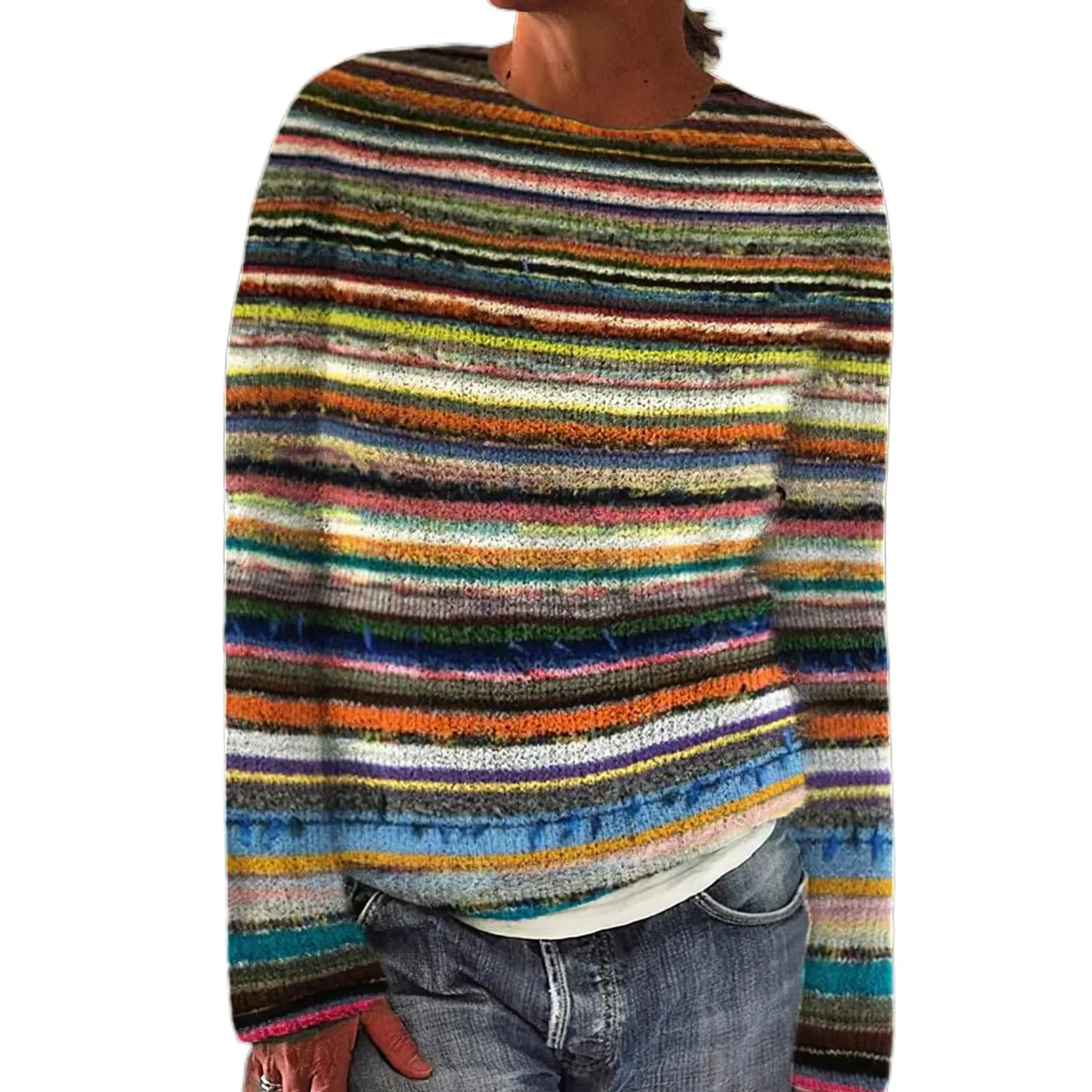 Женский свитер с принтом Fairisle Sweater, 17# Coffee