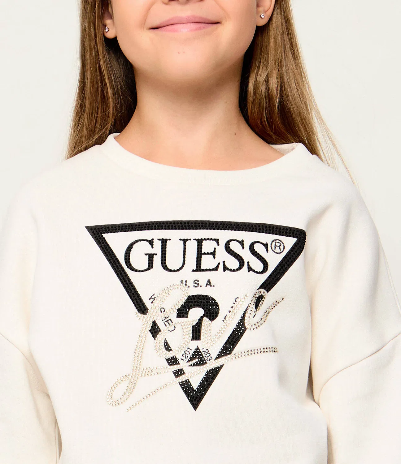 Свитшот Guess, цвет Crema — фото 4
