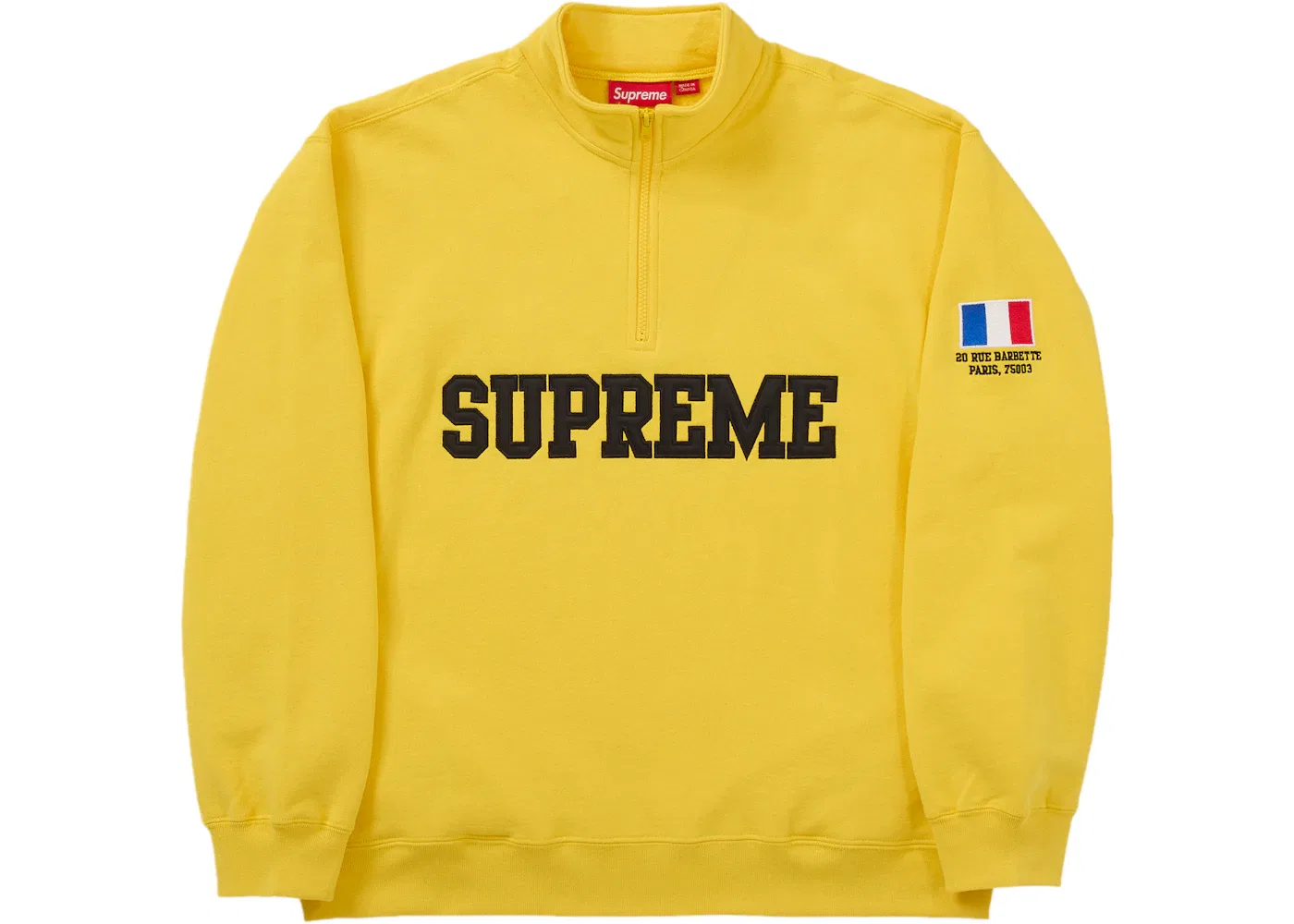Мужской пуловер с полузастежкой-молнией с принтом Flag Pullover Supreme, Yellow