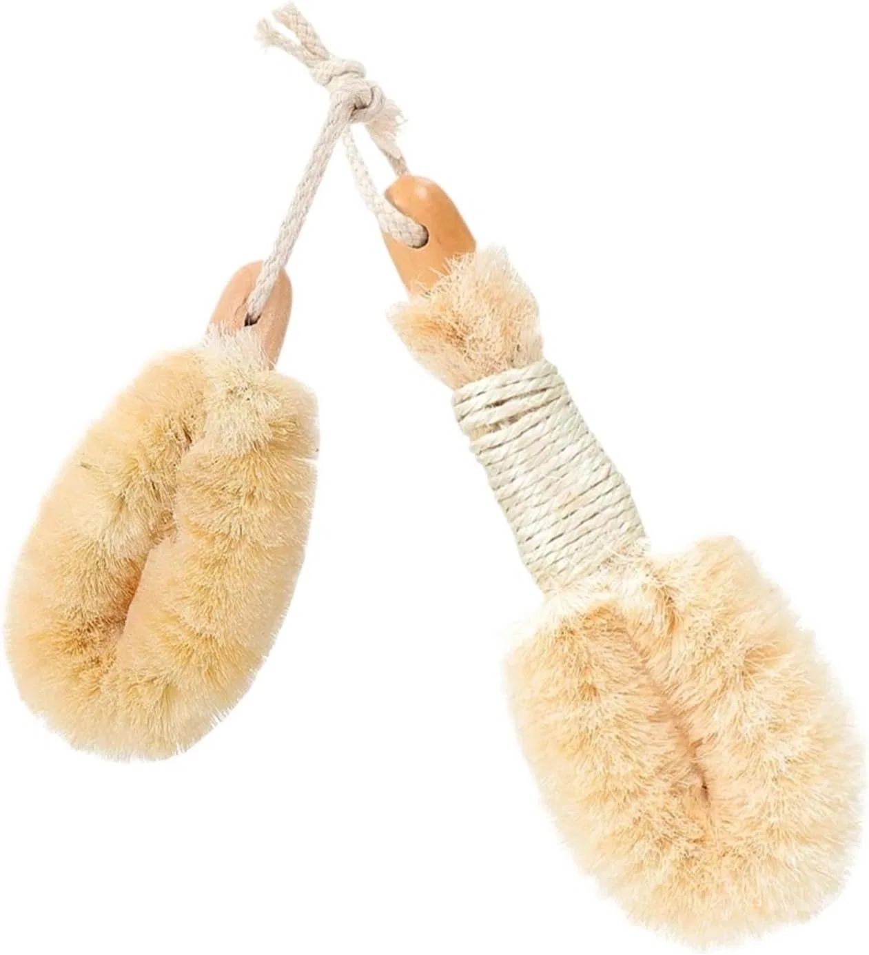 Набор щеток для тела из сизаля 2 шт, Generisch, 120g, Beige — фото 2