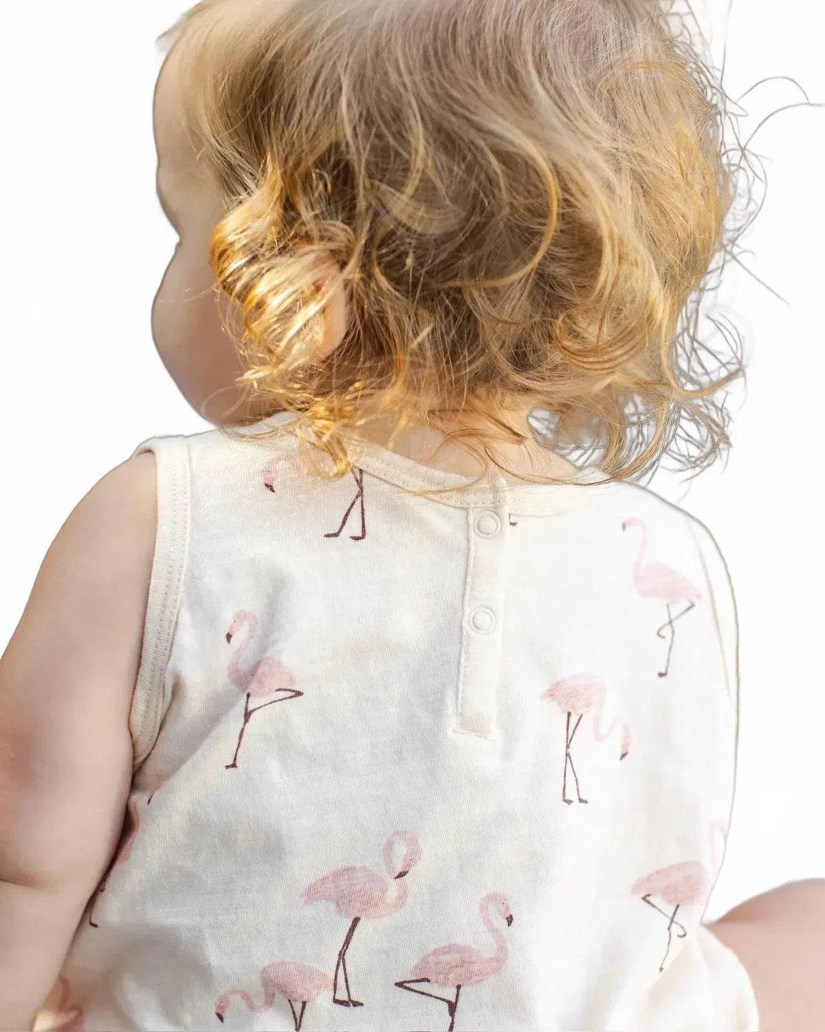 Детский боди-комбинезон без рукавов с принтом Flamingo Bubble Onesie Rylee + Cru, Shell — фото 3
