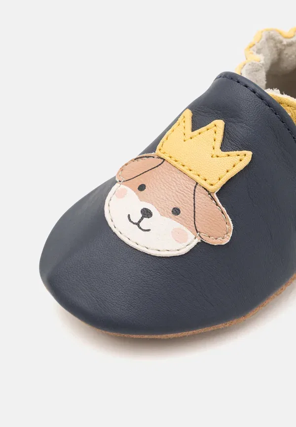 Пинетки кожаные King dog unisex - first shoes Robeez, Marine, Beige Clair, бежевый — фото 3