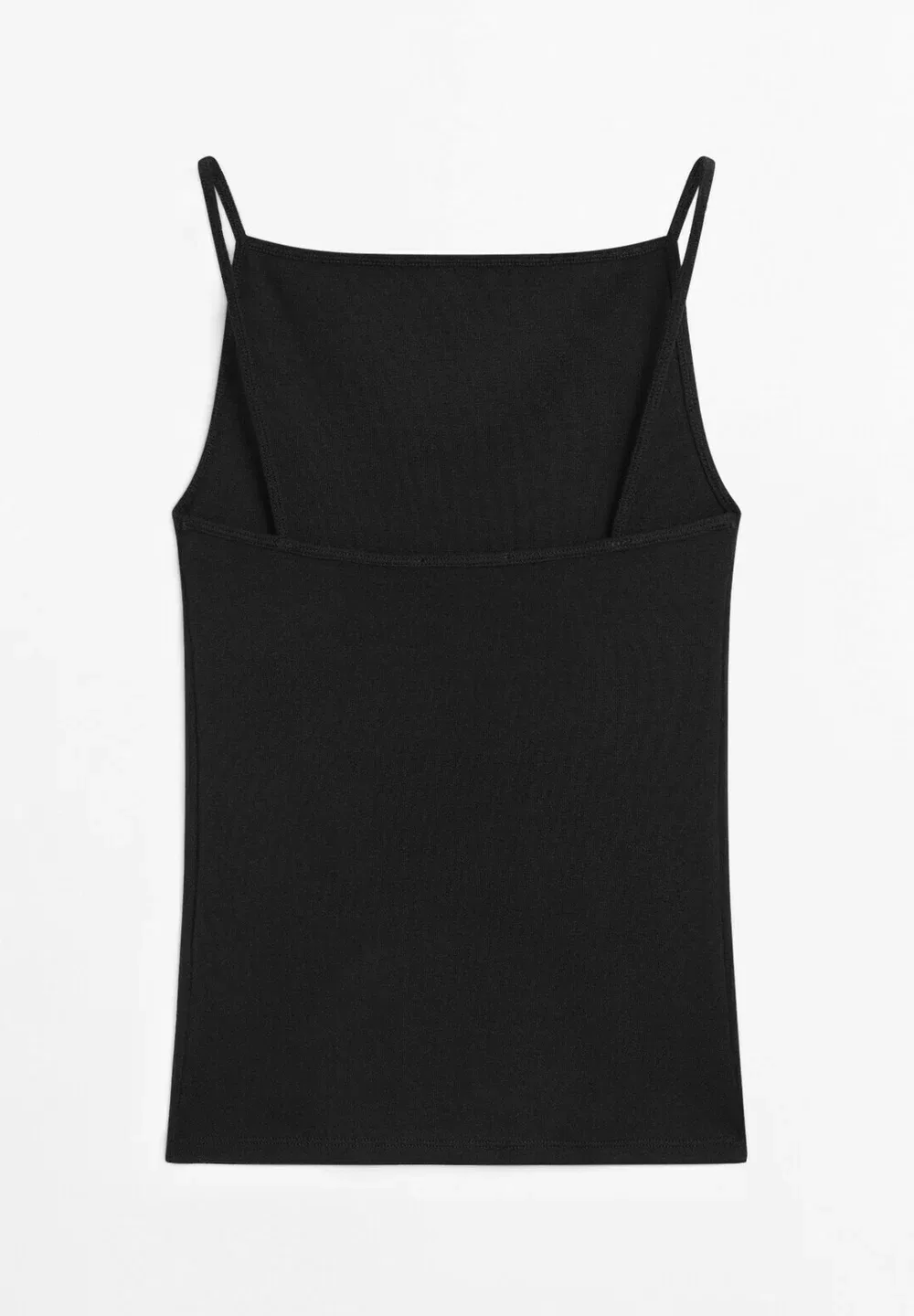 Топ-Майка из смесовой хлопковой ткани Massimo Dutti, Black — фото 3