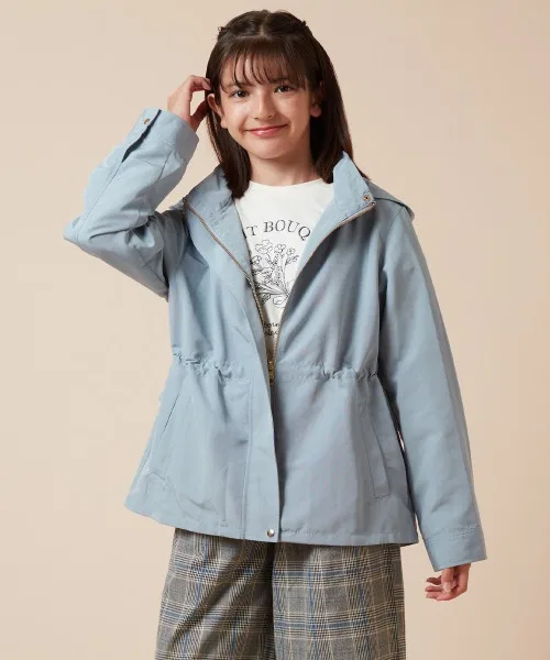 Детская куртка с утяжкой на поясе, с капюшоном, a.v.v, Light Blue